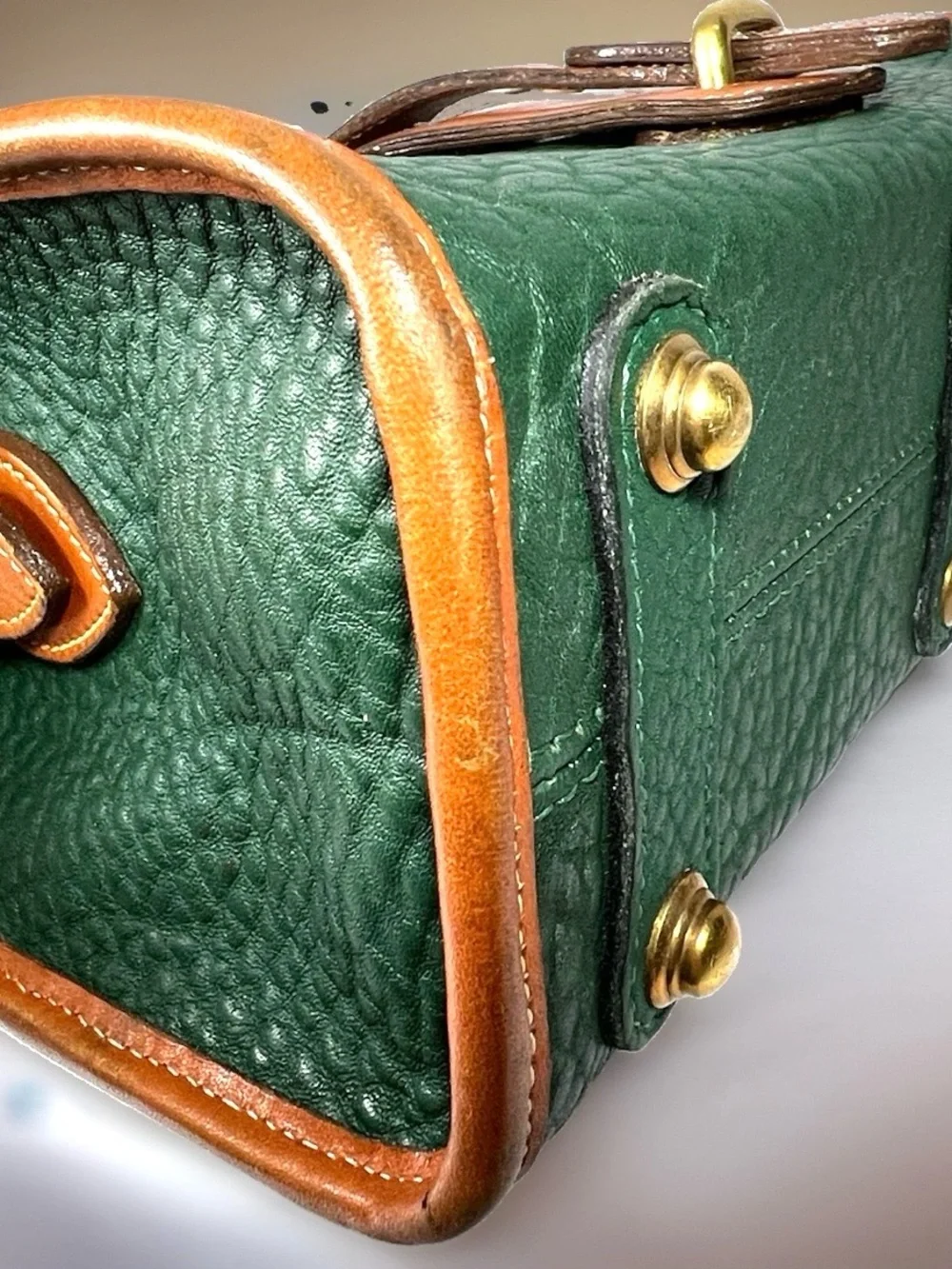 🦆 DOONEY & BOURKE ESSEX FIR GREEN BRITISH TAN 90”S PEBBLED AWL VINTAGE MEDIUM